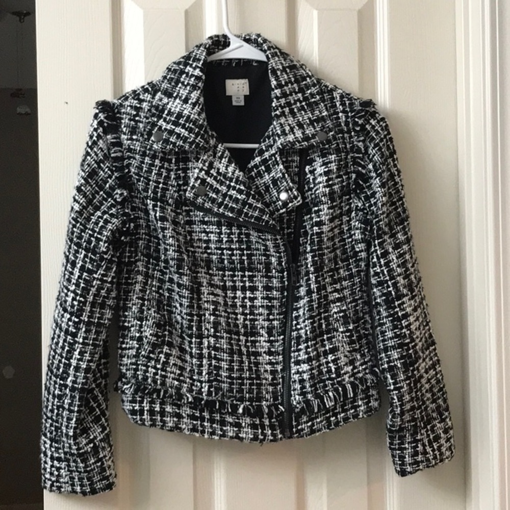A New Day Black and White with silver accent Tweed Jacket.